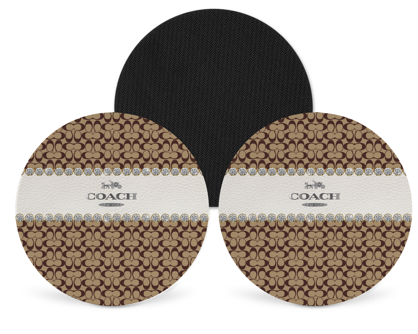 Coach Inspired Neoprene Drink Coaster x2 (108)