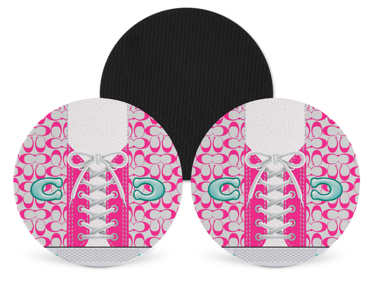 Coach Inspired Neoprene Drink Coaster x2 (037)