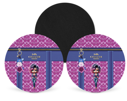 Coach Inspired Neoprene Drink Coaster x2 (106)