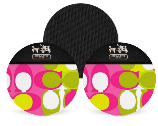 Coach Inspired Neoprene Drink Coaster x2 (167)