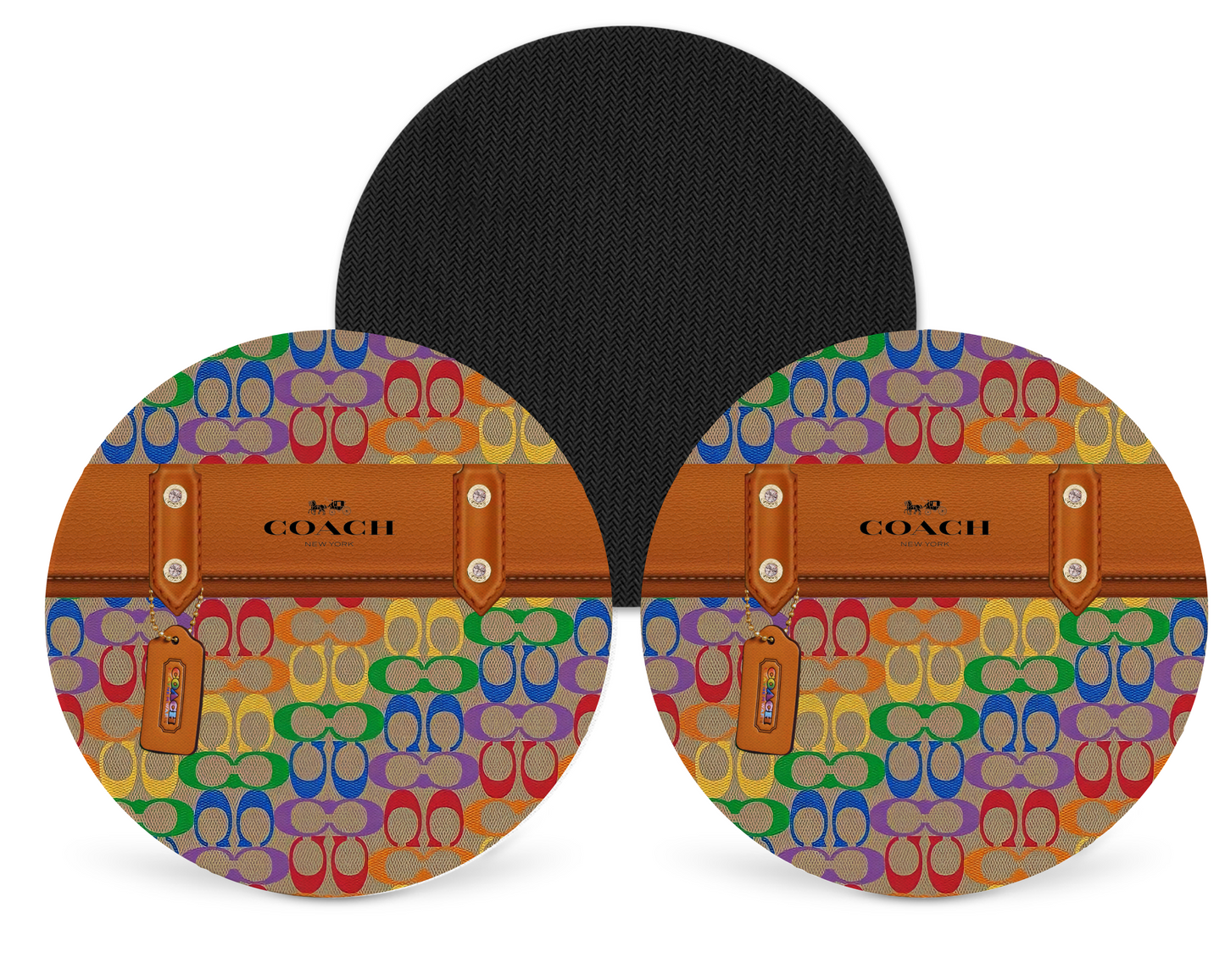 Coach Inspired Neoprene Drink Coaster x2 (081)