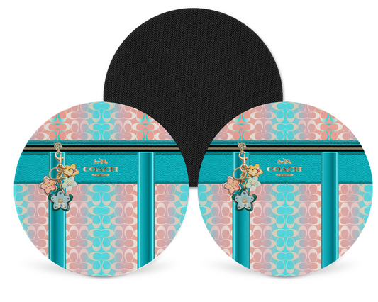 Coach Inspired Neoprene Drink Coaster x2 (098)