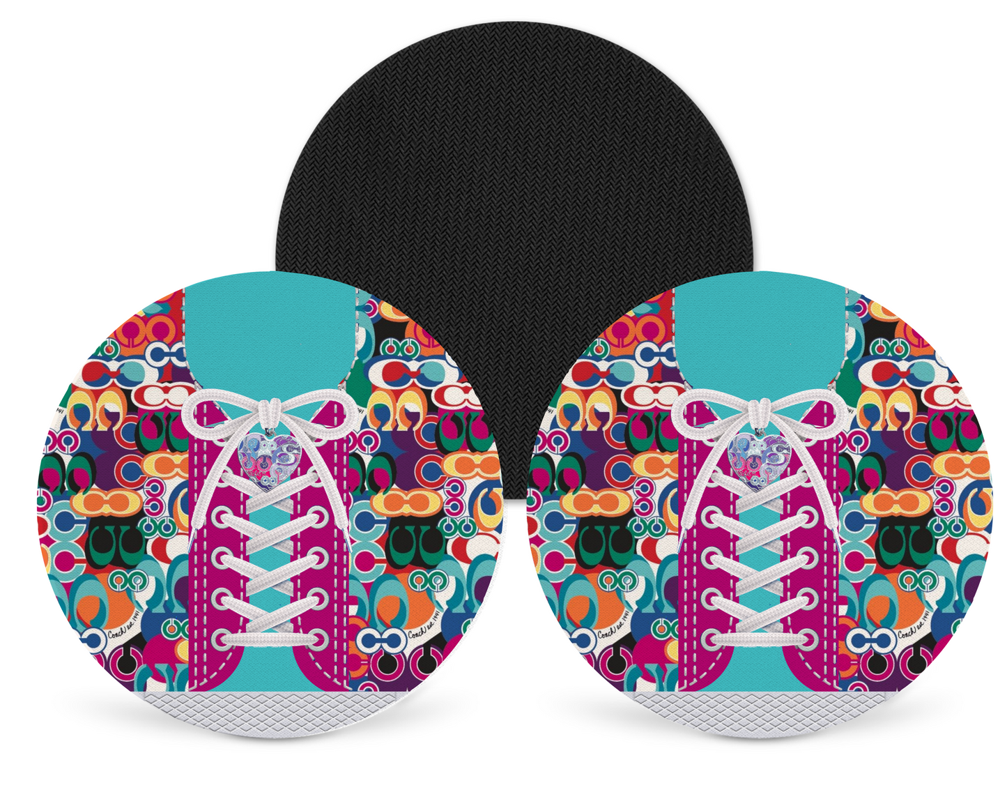 Coach Inspired Neoprene Drink Coaster x2 (035)