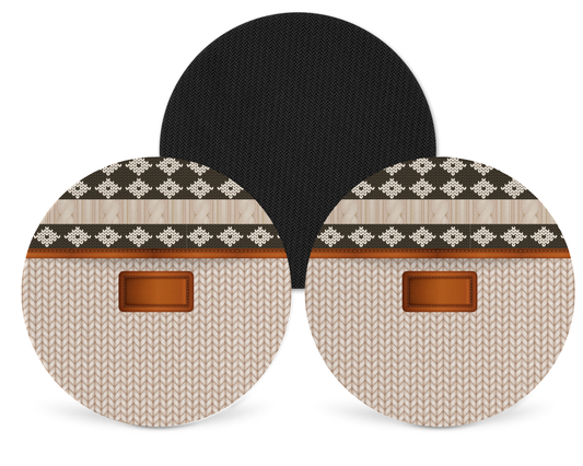 Knitted Inspired Neoprene Drink Coaster x2 (031)