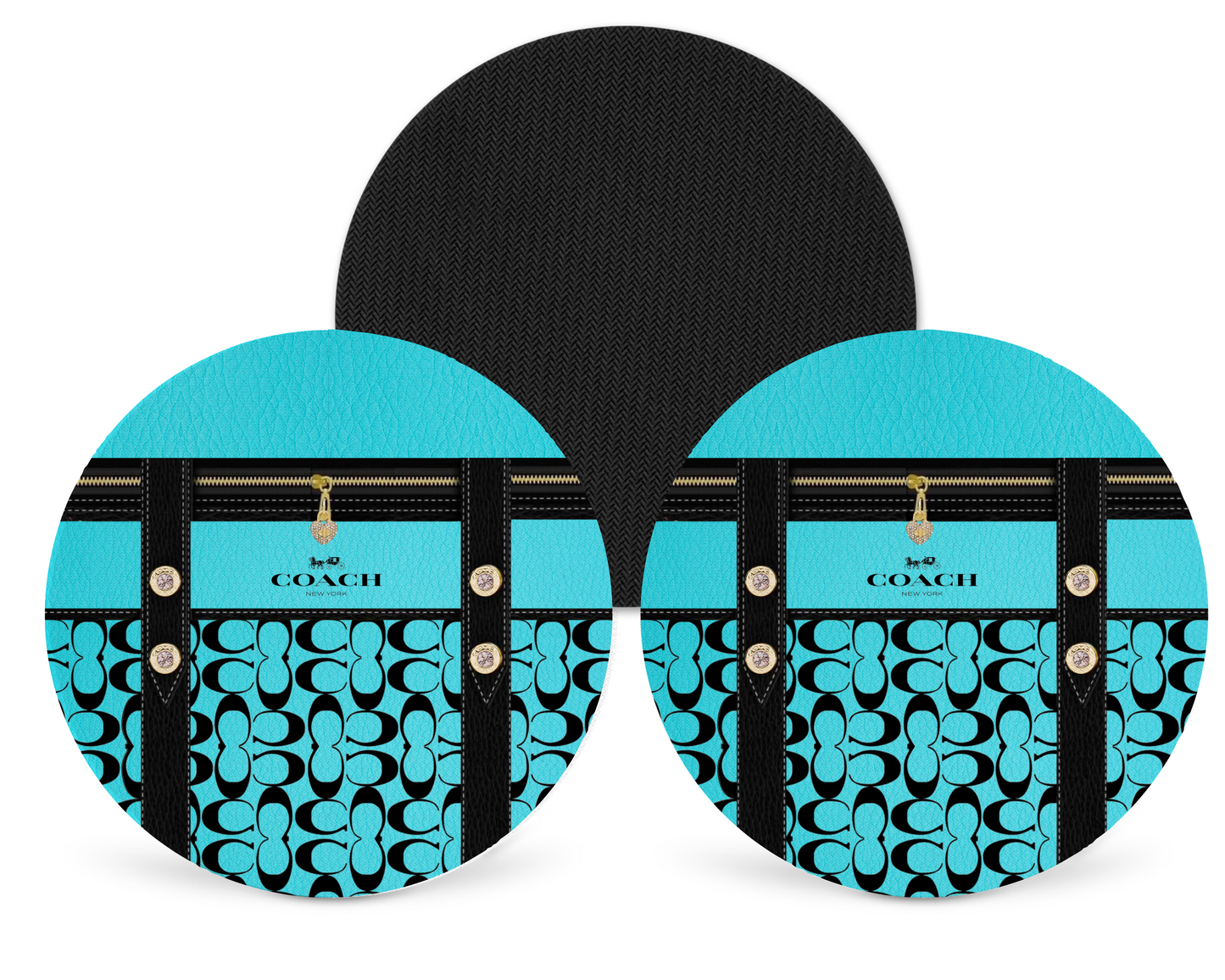 Coach Inspired Neoprene Drink Coaster x2 (066)