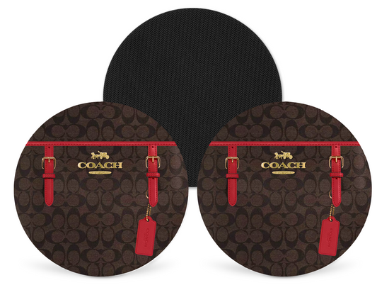 Coach Inspired Neoprene Drink Coaster x2 (096)