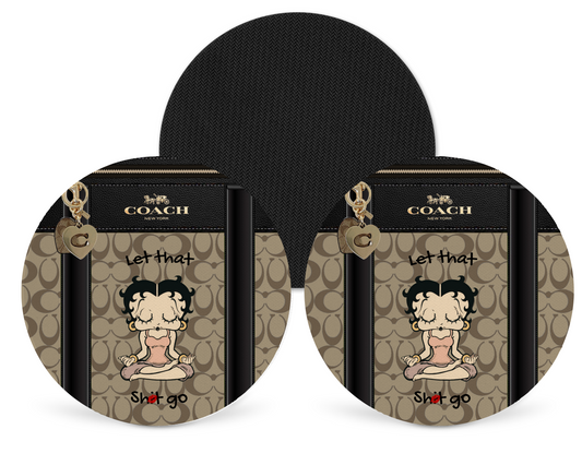 Coach Inspired Neoprene Drink Coaster x2 (076)