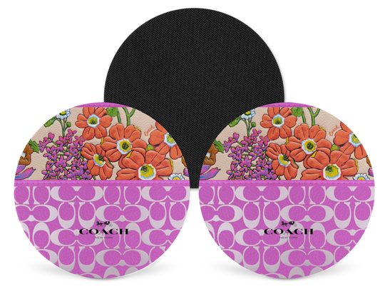 Coach Inspired Neoprene Drink Coaster x2 (126)