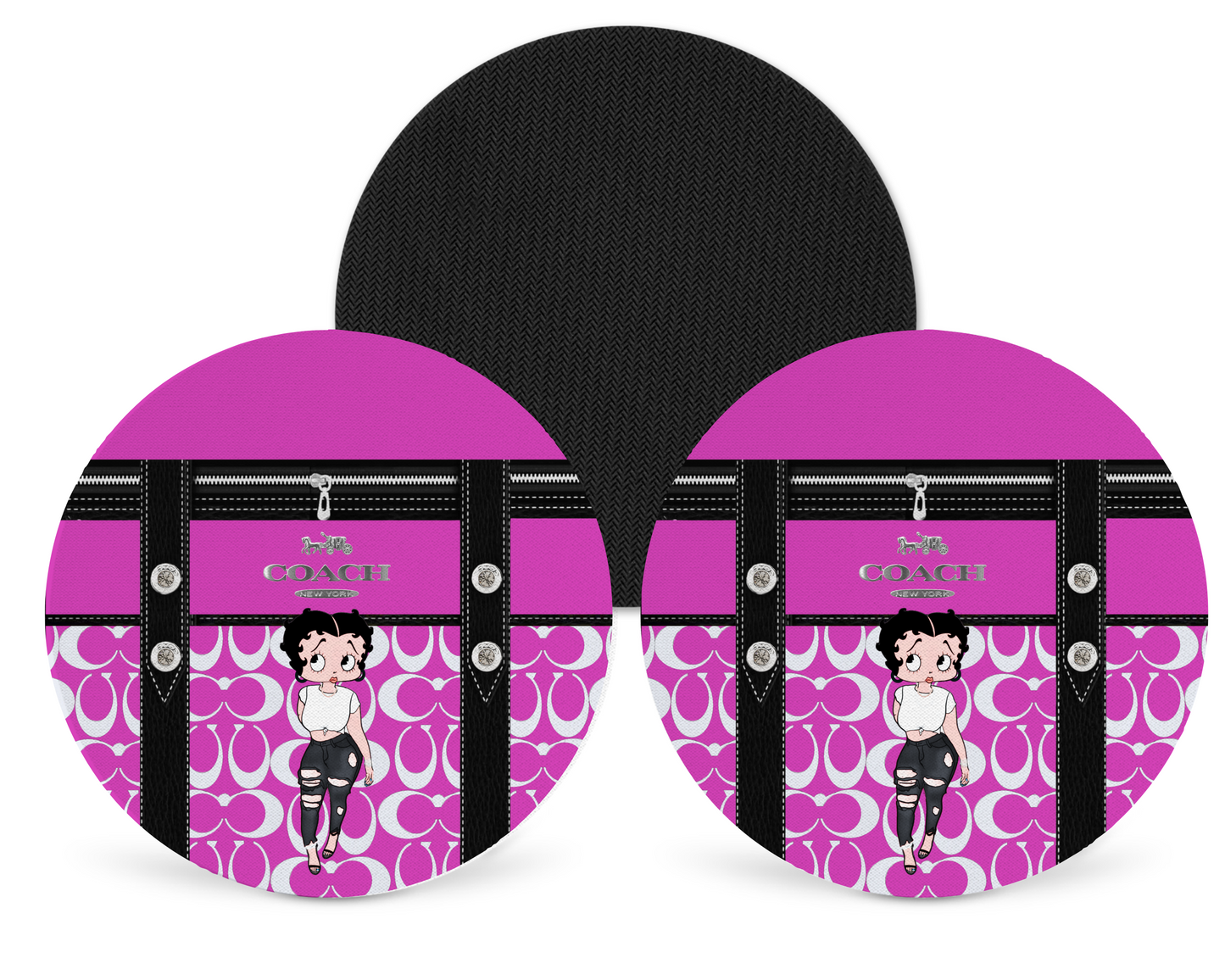 Coach Inspired Neoprene Drink Coaster x2 (156)