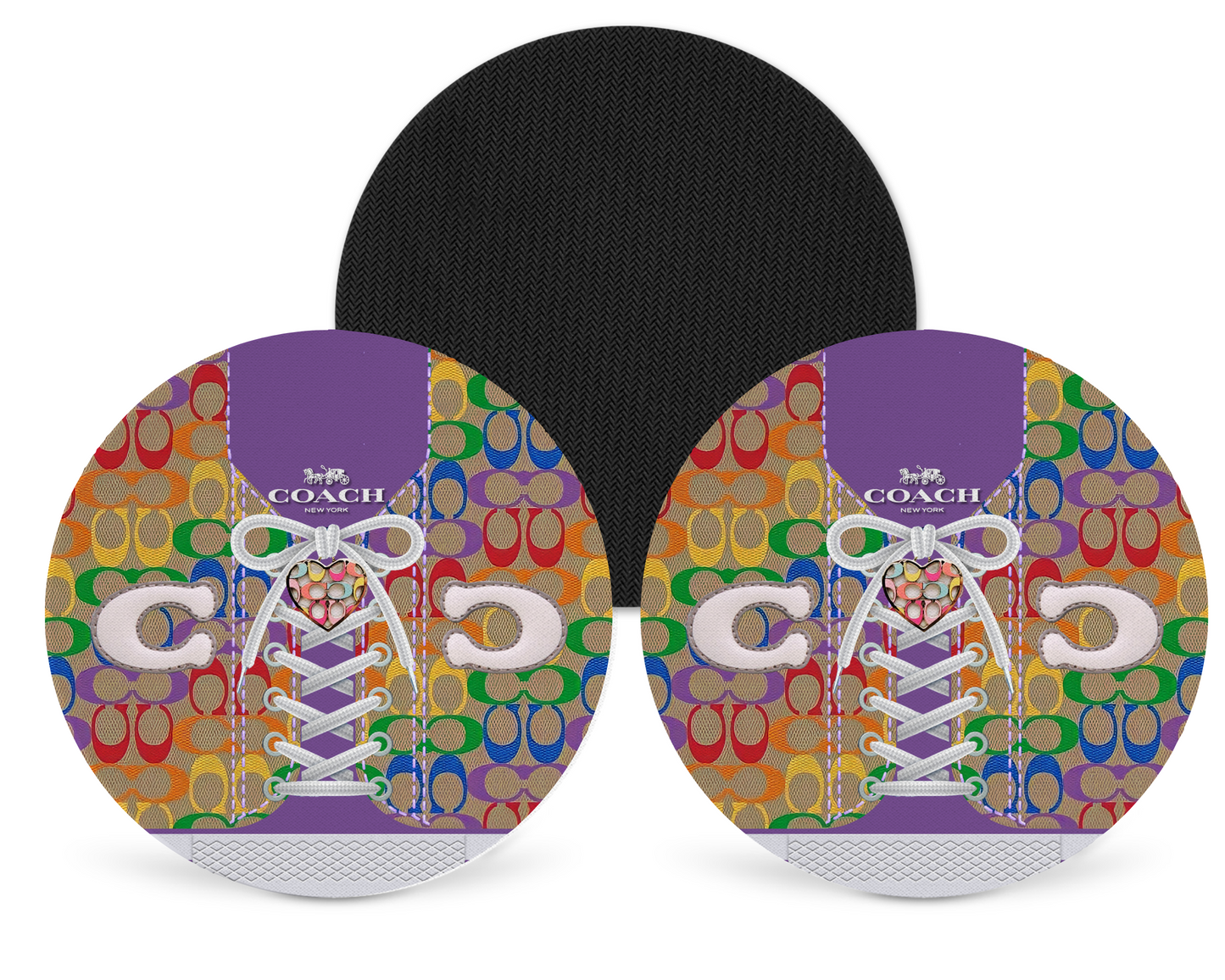 Coach Inspired Neoprene Drink Coaster x2 (034)