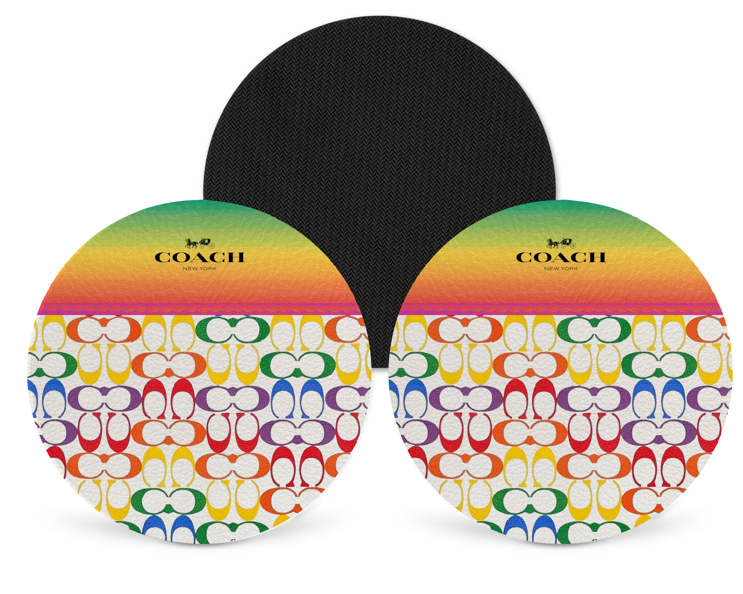 Coach Inspired Neoprene Drink Coaster x2 (107)