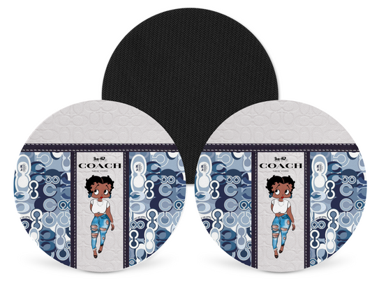 Coach Inspired Neoprene Drink Coaster x2 (136)