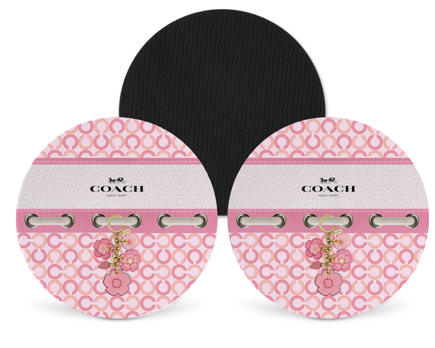 Coach Inspired Neoprene Drink Coaster x2 (087)