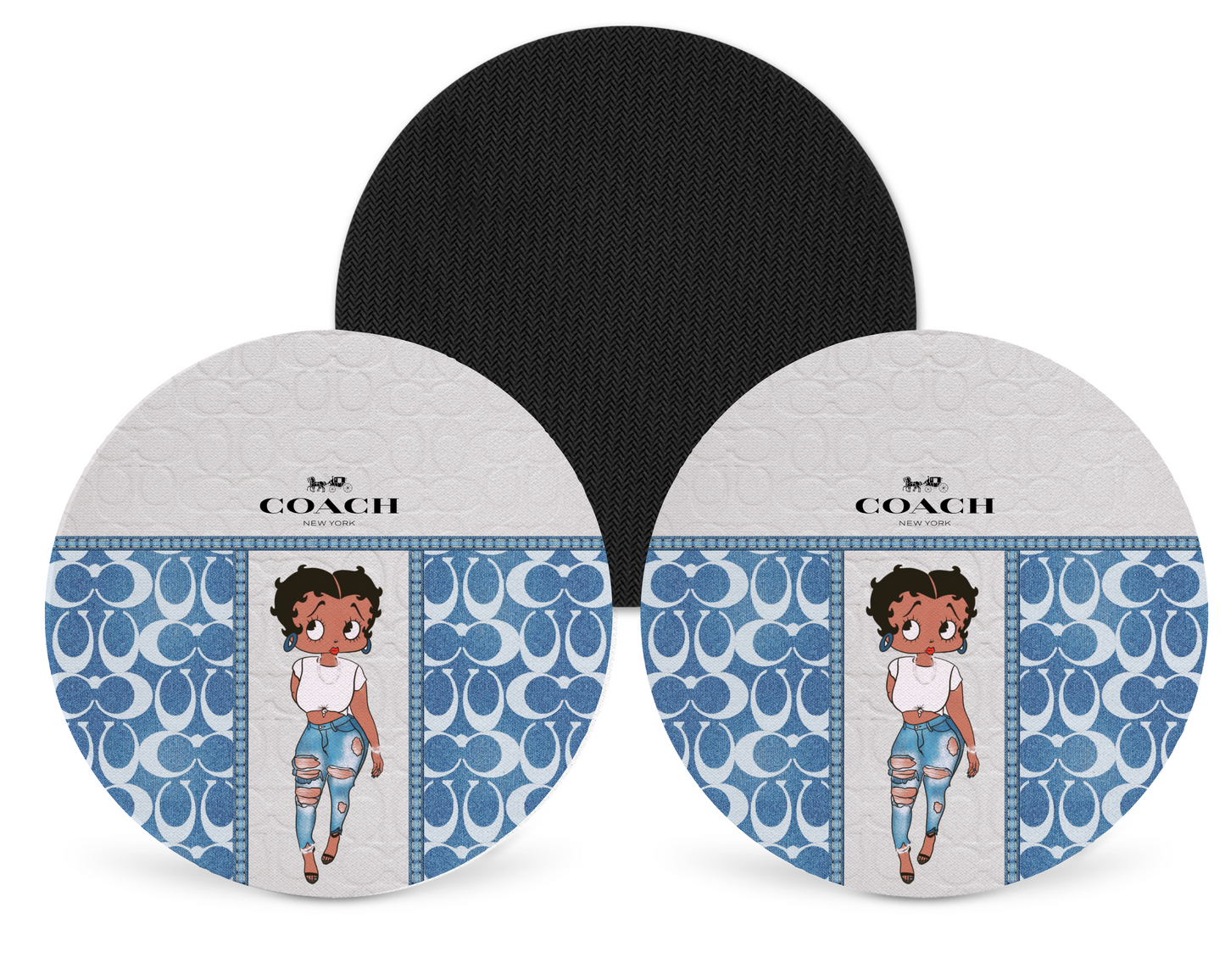 Coach Inspired Neoprene Drink Coaster x2 (135)