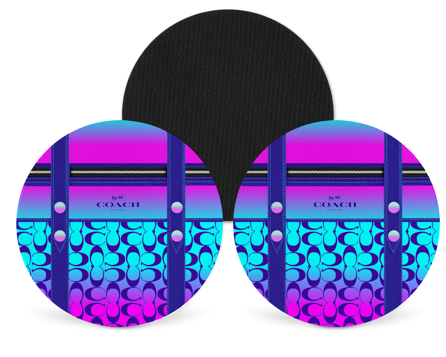 Coach Inspired Neoprene Drink Coaster x2 (192)