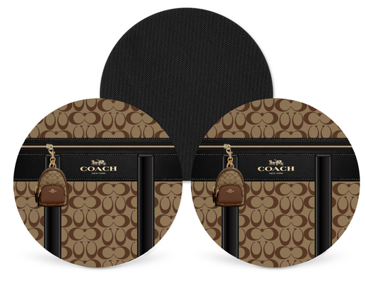 Coach Inspired Neoprene Drink Coaster x2 (091)