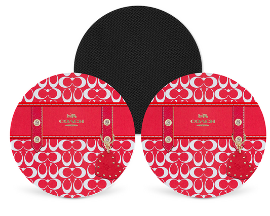 Coach Inspired Neoprene Drink Coaster x2 (086)