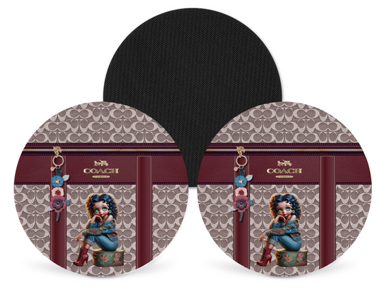 Coach Inspired Neoprene Drink Coaster x2 (103)