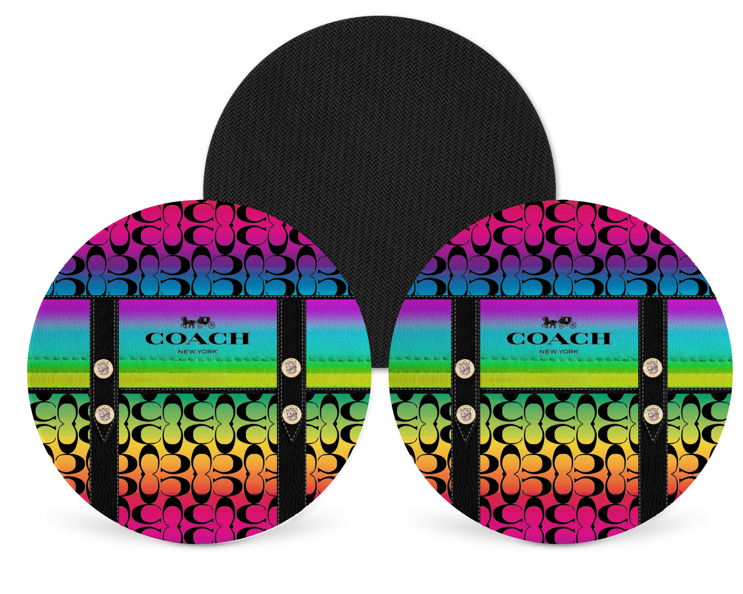 Coach Inspired Neoprene Drink Coaster x2 (054)