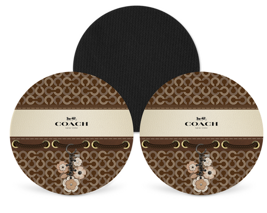 Coach Inspired Neoprene Drink Coaster x2 (063)