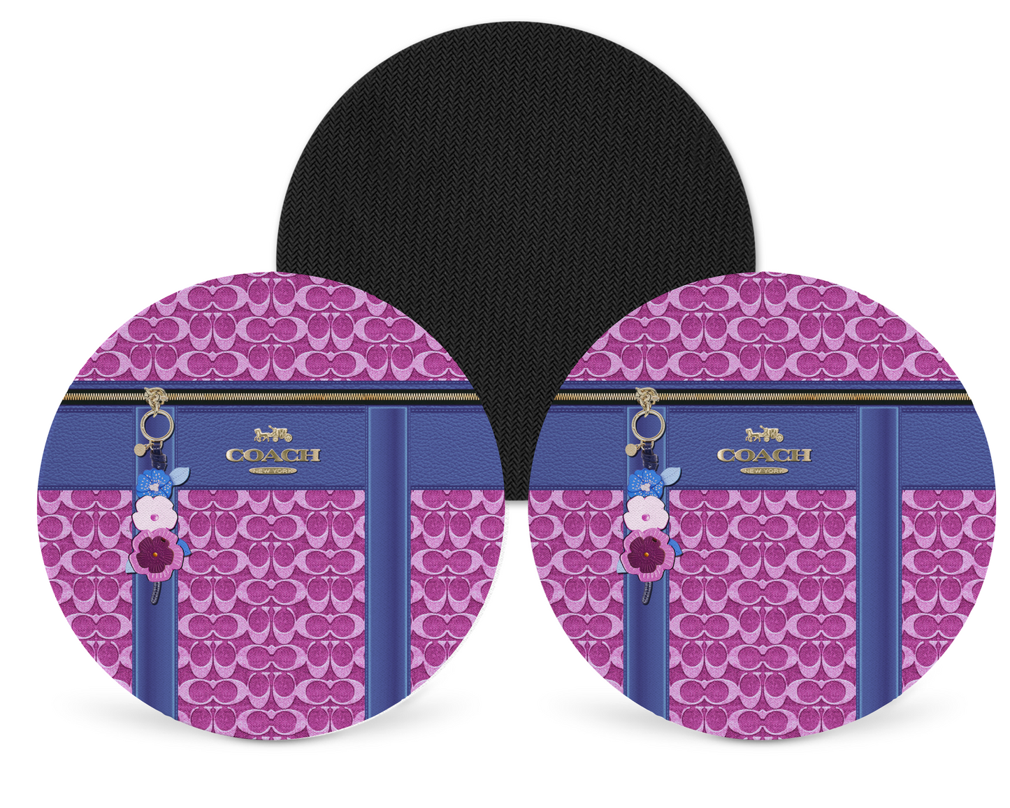 Coach Inspired Neoprene Drink Coaster x2 (164)