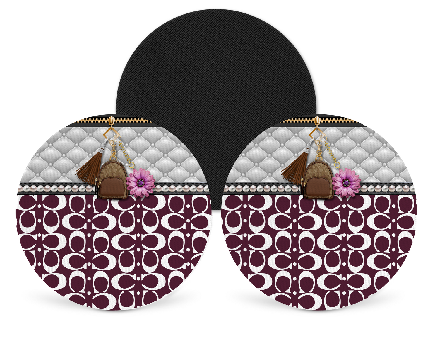 Coach Inspired Neoprene Drink Coaster x2 (020)