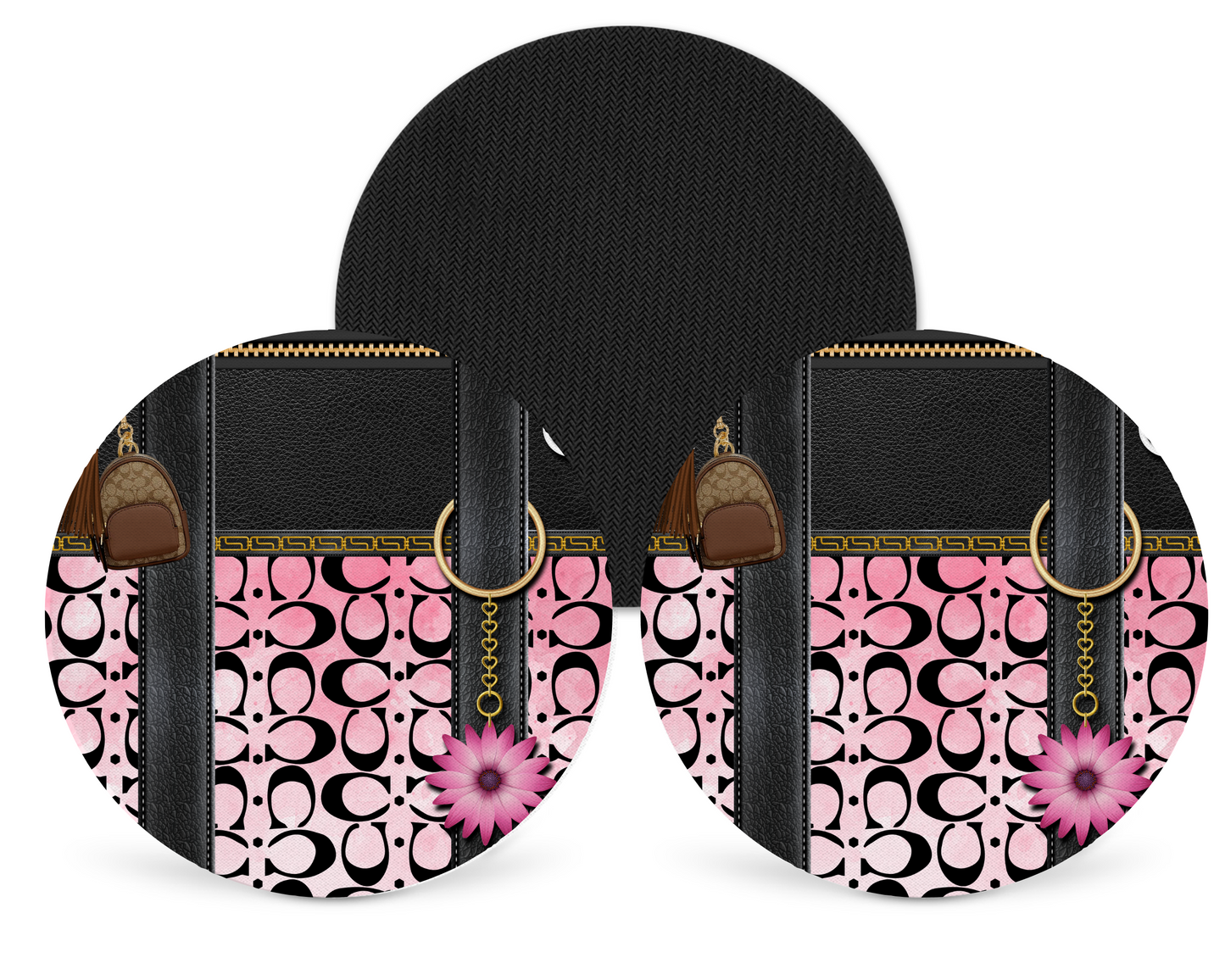 Coach Inspired Neoprene Drink Coaster x2 (021)