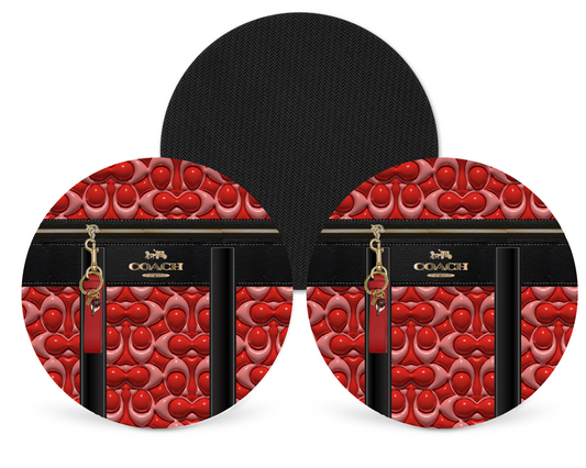 Coach Inspired Neoprene Drink Coaster x2 (102)