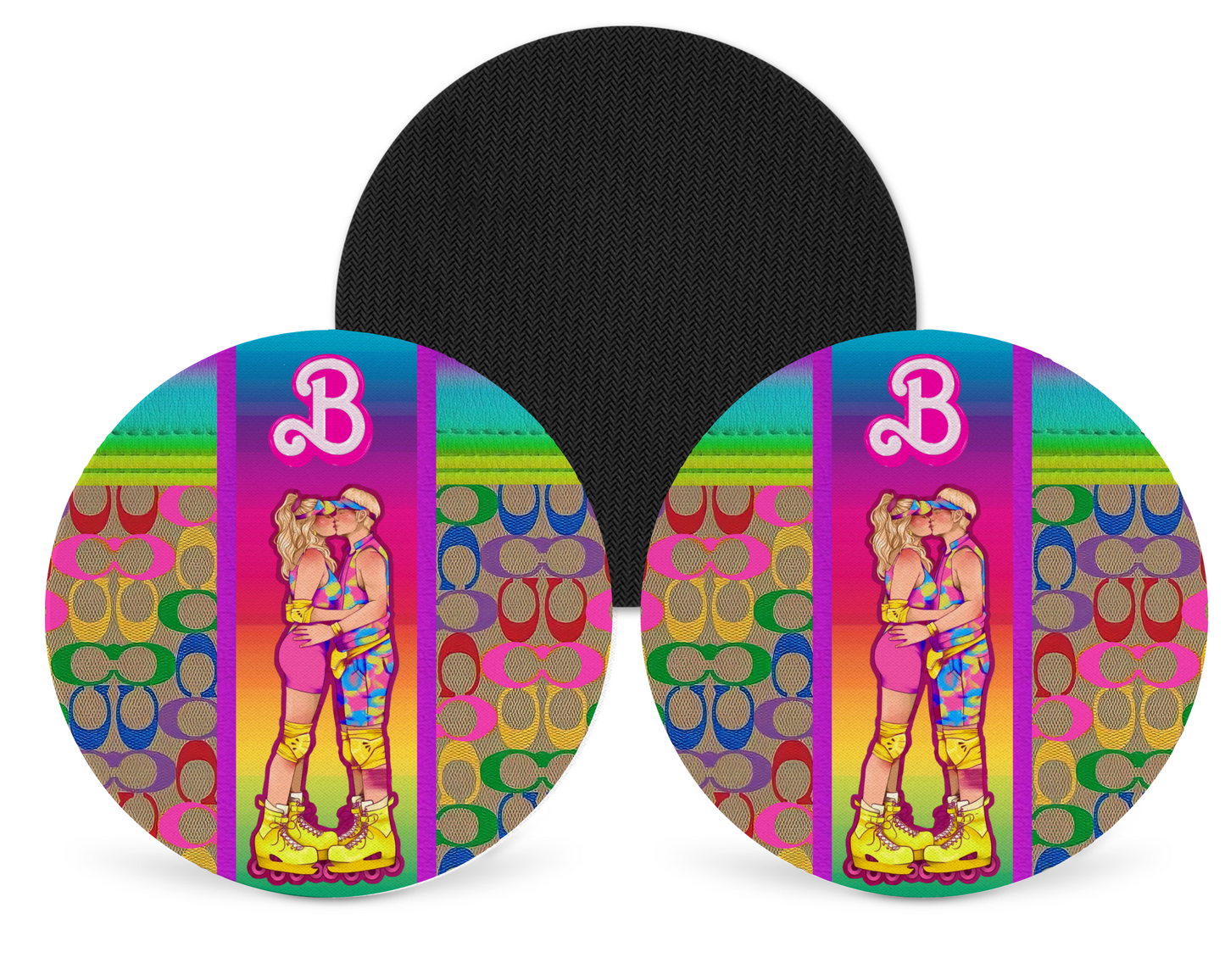 Coach Inspired Neoprene Drink Coaster x2 (071)