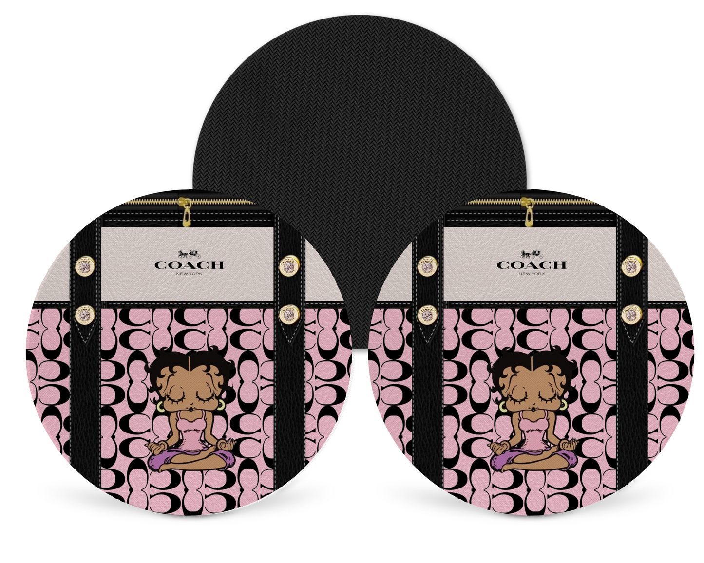 Coach Inspired Neoprene Drink Coaster x2 (077)