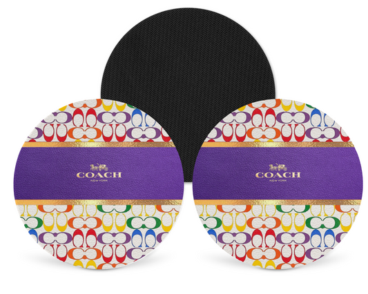 Coach Inspired Neoprene Drink Coaster x2 (069)