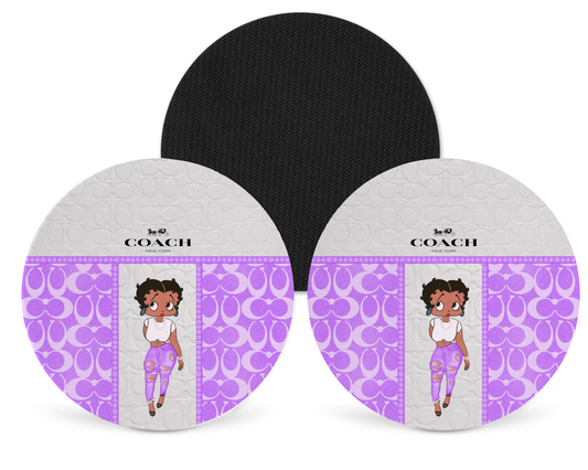 Coach Inspired Neoprene Drink Coaster x2 (130)