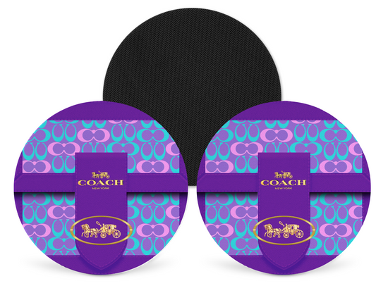 Coach Inspired Neoprene Drink Coaster x2 (090)