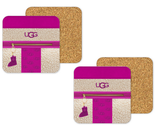 Ugg Inspired Cork Backing Drink Coaster x2 (001)