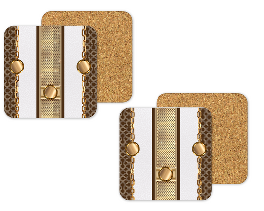 Coach Inspired Cork Backing Drink Coaster x2 (072)