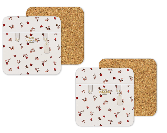 Coach Inspired Cork Backing Drink Coaster x2 (187)