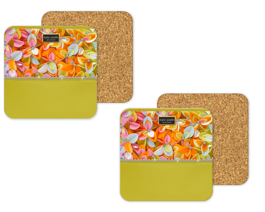 Katie Spade Inspired Cork Backing Drink Coaster x2 (010)