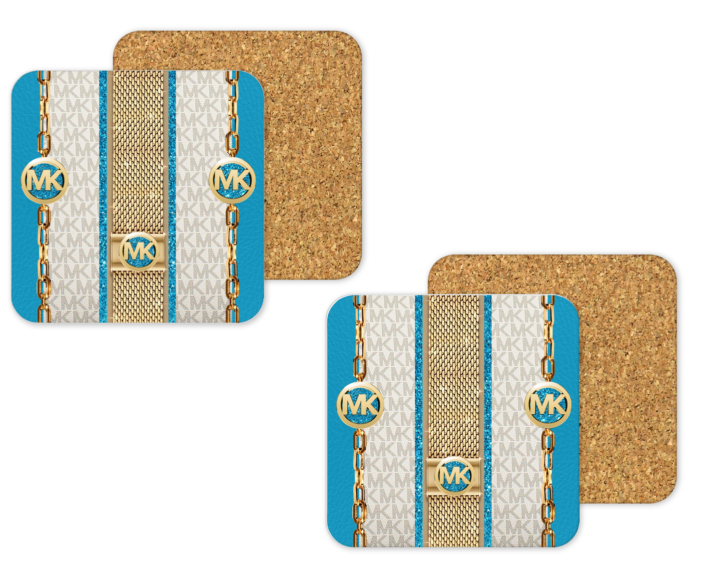 Michael Kors Inspired Cork Backing Drink Coaster x2 (009)