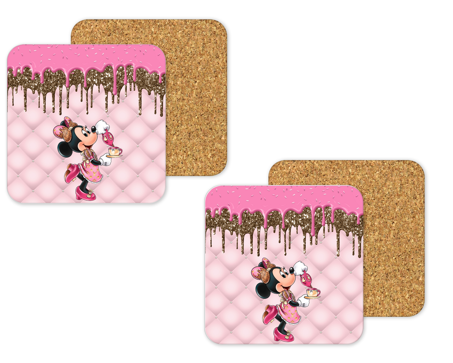 Disney Inspired Cork Backing Drink Coaster x2 (015)