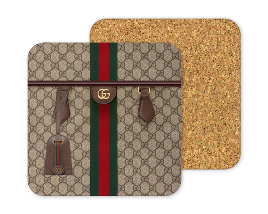 Gucci Inspired Cork Backing Drink Coaster x2 (012)