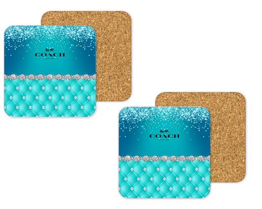 Coach Inspired Cork Backing Drink Coaster x2 (119)