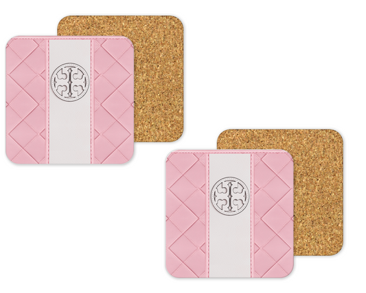 Tory Burch Inspired Cork Backing Drink Coaster x2 (003)