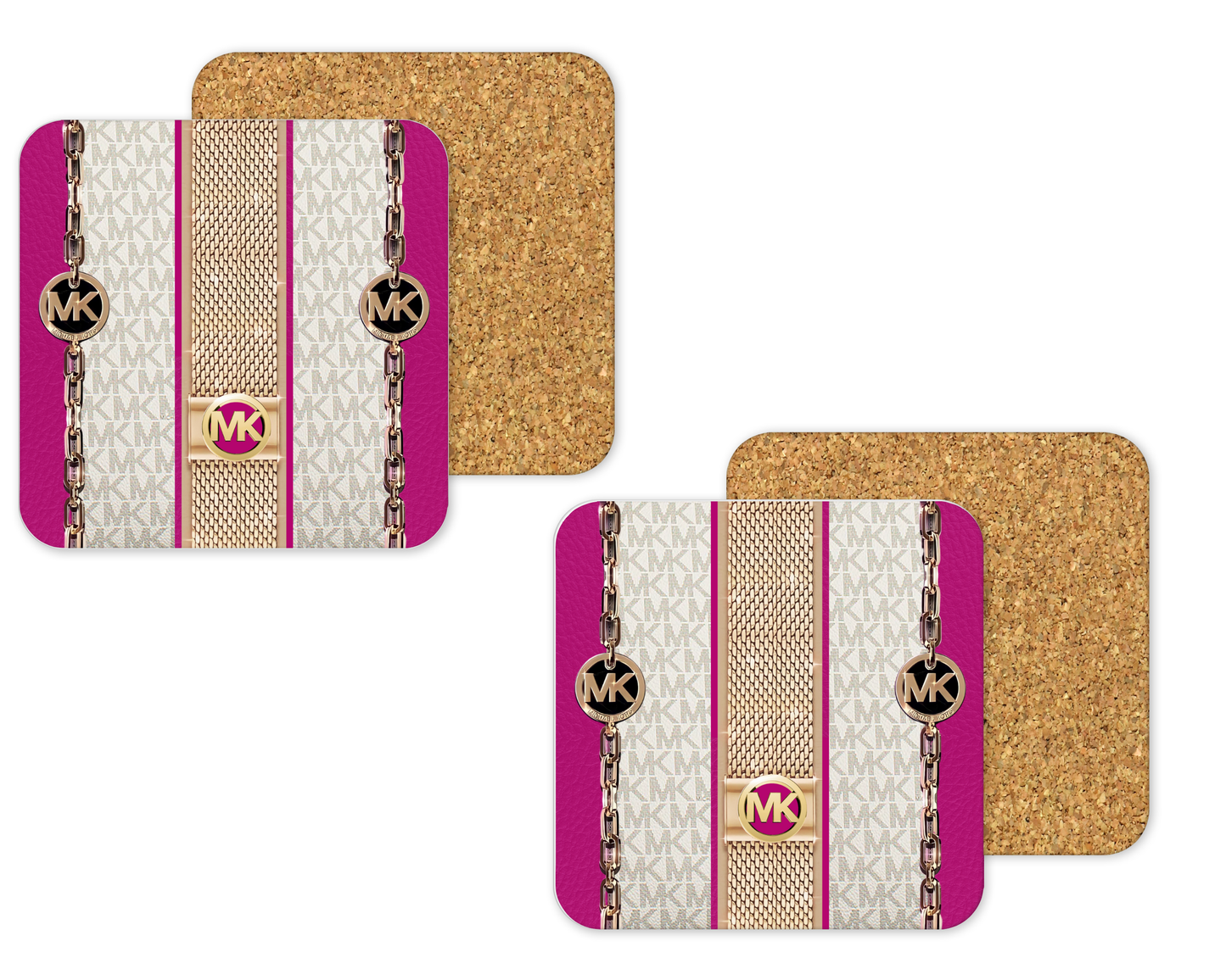 Michael Kors Inspired Cork Backing Drink Coaster x2 (007)