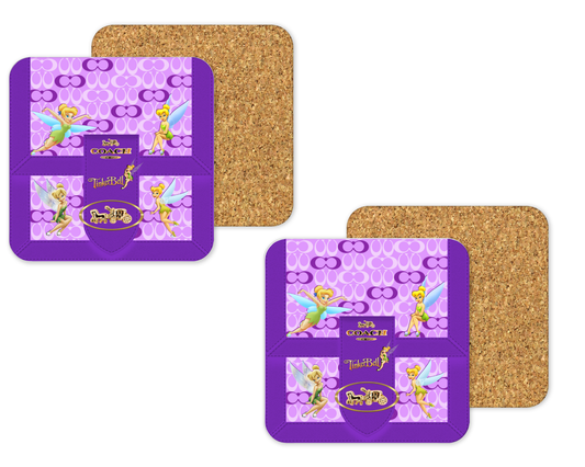 Coach Inspired Cork Backing Drink Coaster x2 (185)