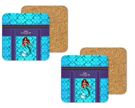 Coach Inspired Cork Backing Drink Coaster x2 (184)