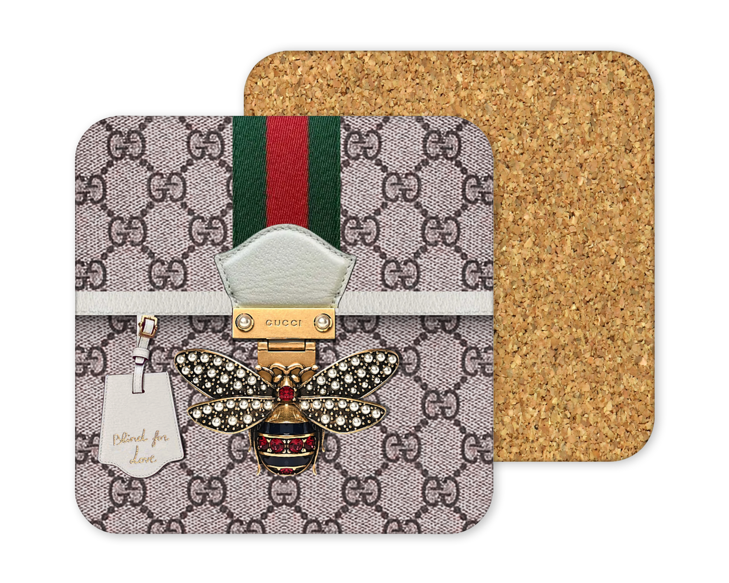 Gucci Inspired Cork Backing Drink Coaster x2 (014)