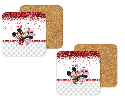 Disney Inspired Cork Backing Drink Coaster x2 (013)