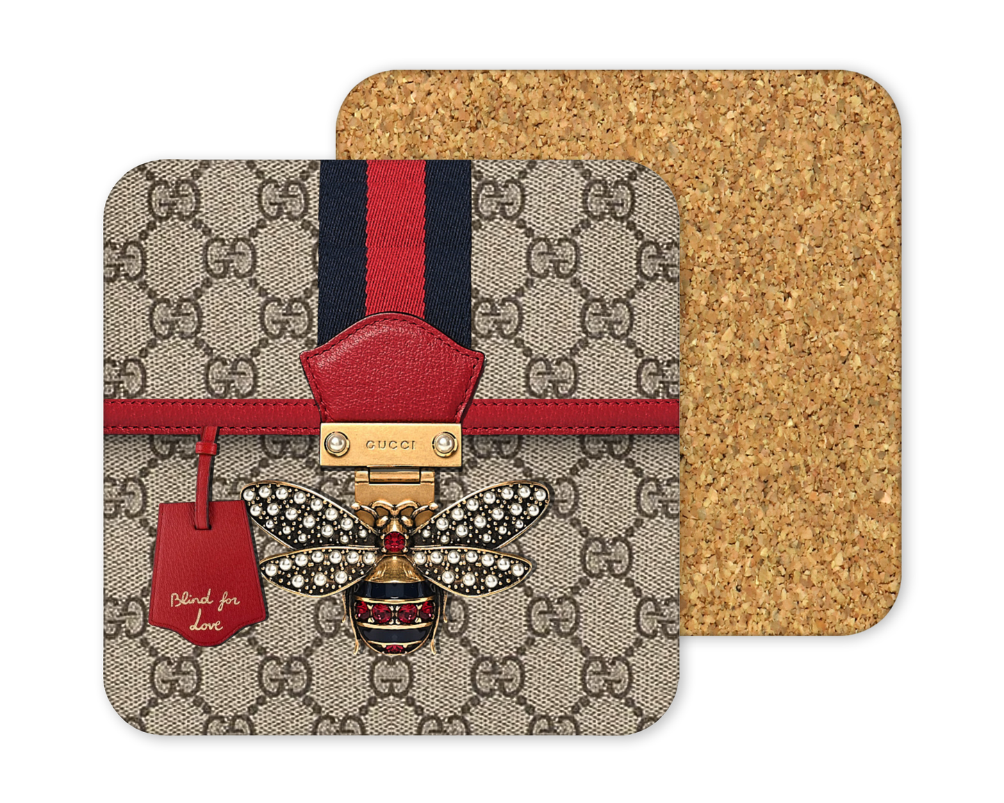 Gucci Inspired Cork Backing Drink Coaster x2 (015)