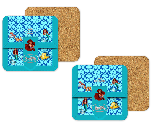 Coach Inspired Cork Backing Drink Coaster x2 (183)