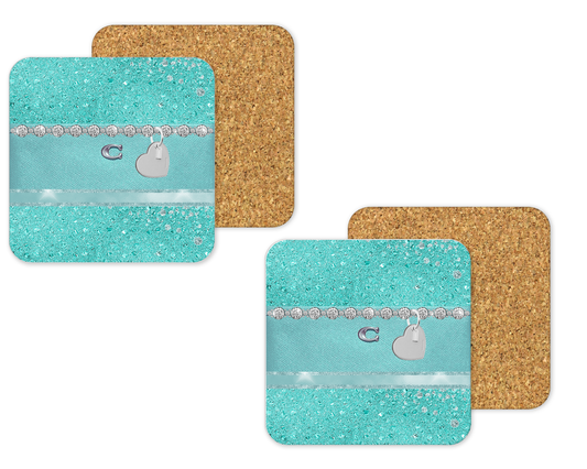 Coach Inspired Cork Backing Drink Coaster x2 (115)